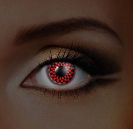 i-Glow red and Black Checkers UV Contact Lenses (90 Day)