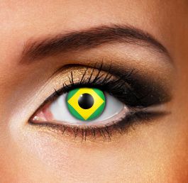 Brazil Flag Contact Lenses (90 Day)